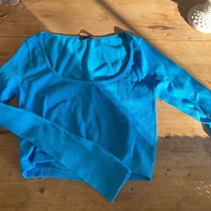 Dunnes (never worn) neon blue long sleeve tee